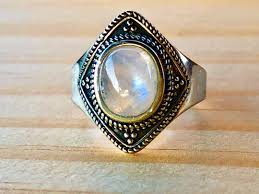 Moonstone, Ring, Size 8, in Oxidized Silver - Etsy