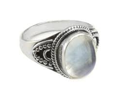 Blue Moonstone Ring Sterling Silver Oval Cut Cabochon Size 7 ...