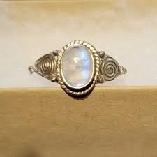 Sterling Silver Moonstone Ring Size 5.75 US | eBay