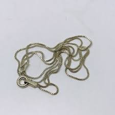 1.3g 925 PETITE STERLING SILVER BOX CHAIN NECKLACE FINE ...