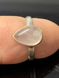 Handmade 925 Sterling Silver 9 x 7 mm Rose Quartz Teardrop Stone Ring Size H - U | eBay