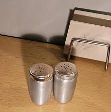 Vintage 1950s Diner Style Kromex Spun Aluminum Salt & Pepper ...