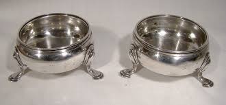 George II Sterling Silver Round SALT DISHES London 1743 ...