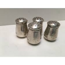 Early 1900s Wolfenden Sterling Silver Salt Shakers - Set of 4 | Chairish