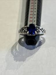 Vintage Blue Sapphire Diamond Sterling Silver 925 Heart Ring ...