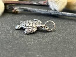 Sterling Silver Sea Turtle Charm, Sea Turtle Charm, Baby Sea ...