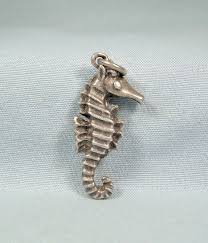 1-1/16" STERLING SEAHORSE 3D Charm Pendant-vintage Heavy 925 ...