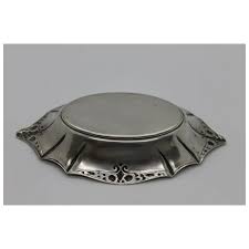 Art Deco .800 Silver Dish Flowers Bowl Nuts Rings. For Sale ...