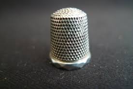 VINTAGE STERLING SILVER SEWING THIMBLE HAMMERED PATTERN ...