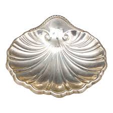 Mid 20th Century Reed & Barton Sterling Silver Footed Scalloped Clam Shell Dish | Chairish