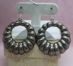 Sterling Silver Large Round Hook Earrings | eBay