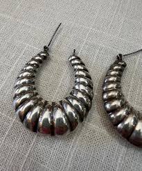 80s Pair of Sterling Silver Earrings - Etsy Israel