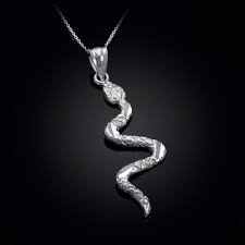Sterling Silver Snake Pendant Necklace
