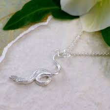 Sterling Silver Serpentine Snake Unisex Pendant