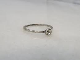 Vintage Sterling Silver Simple Solitaire Ring - Etsy