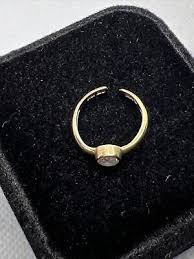 CUTE Solid 10K Yellow Gold 4.6mm wide SOLITAIRE Round ...