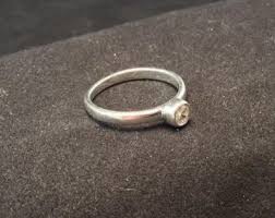 Pretty Vintage Sterling Silver CZ Solitaire Engagement Ring ...