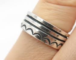 925 Sterling Silver Vintage Mexico Wavy Pattern Band Ring Size 6 3/4 - Etsy