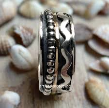 Gold Silver Spinner Ring - Waves. – Artisan Look