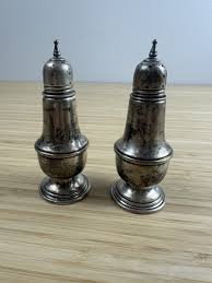 Colonial Antique US Sterling Silver Salt & Pepper Shakers | eBay