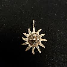 Vintage Sterling Silver 925 Happy Sun Pendant Charm Hippie Nature | eBay