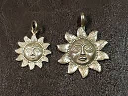 VTG HIS / HERS Celestial Sun .925 STERLING SILVER Face Goddess Pendant SET | eBay