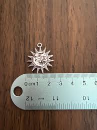 Celestial Charms, Antique Tibetan Silver Sun Moon and Star Charm, Double Sided Pendant 28x25mm - Etsy