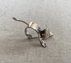 VINTAGE Beau 925 Sterling Silver arched CAT 3D Movable Head ...