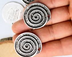 Antique Silver Spiral Charm Pendant: Zamak Jewelry Making ...