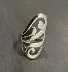 Vintage Sterling Silver Chunky Fancy Swirl Statement Ring ...