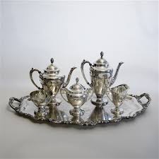 Wallace Rose Point Silverplate 6-PC Tea & Coffee Service w ...