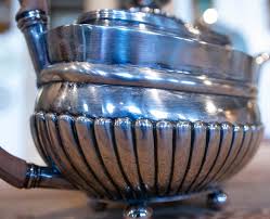 19th Century English Silver Teapot with English Wooden Lid ...