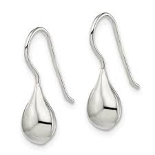 Sterling Silver Polished Teardrop Earrings 0.75" | eBay