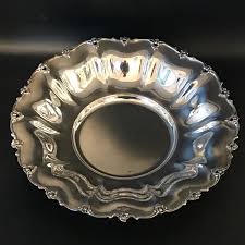 French 800 Silver Serving Bowl. Fluted Bowl With Raised ...