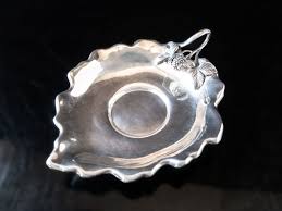 Antique Silver Plate Candy Dish With Figural Leaves And ...