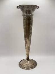 LOT 121K: Vintage Sterling Silver Cement Loaded Vase 672 ...