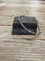 Silver Pearl Ranch - Sterling Silver and Green Turquoise Bangle Bracel | Barnwood Living