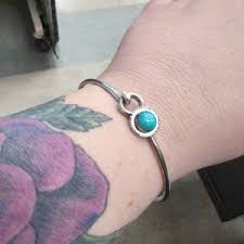 Rustic Turquoise Bracelet / Sterling Silver Bangle Bracelet / Gift for Her / Silver Bangle / Stacking Bracelet / Boho Bangle / Jewelry Sale - Etsy