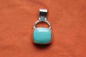 Vintage Sterling Silver Hand Made Turquoise Pendant Made in ...