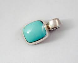 Turquoise and Silver Pendant Drop - Etsy