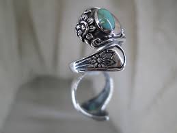 Sterling Silver SPOON Ring With Turquoise>925 Turquoise Ring ...