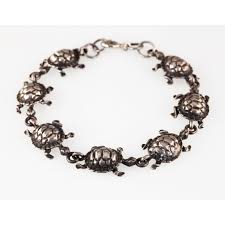 Sterling Silver 3-D Turtle Link Bracelet 7" - Etsy