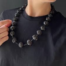 Victorian Large Whitby Jet Graduated Necklace For Sale at ...