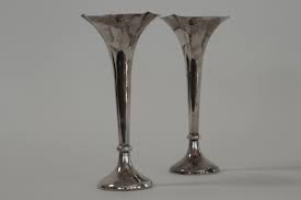 Old Pair Of Sterling Silver Weighted bud vases James Dixon ...