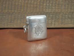 Antique Monogrammed Sterling Silver Vesta Case Matchsafe ...