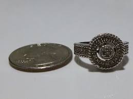 DESIGNER LESLIE GREAT STERLING SILVER & DIAMOND ROUND ...