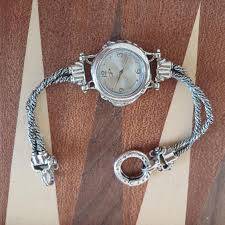 Artisan Sterling Silver Watch With Large Clasp and Braided ...