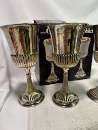 Leonard Silverplated Made in Italy Antique Chalice , Goblet Set Of 4 | eBay