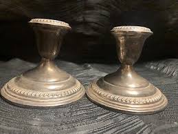 Vintage pair of signed empire sterling weighted candle holders #372 | eBay
