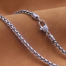 Real S925 Sterling Silver Chain Men Women 5mm Round Wheat Link Necklace 26inch L | eBay